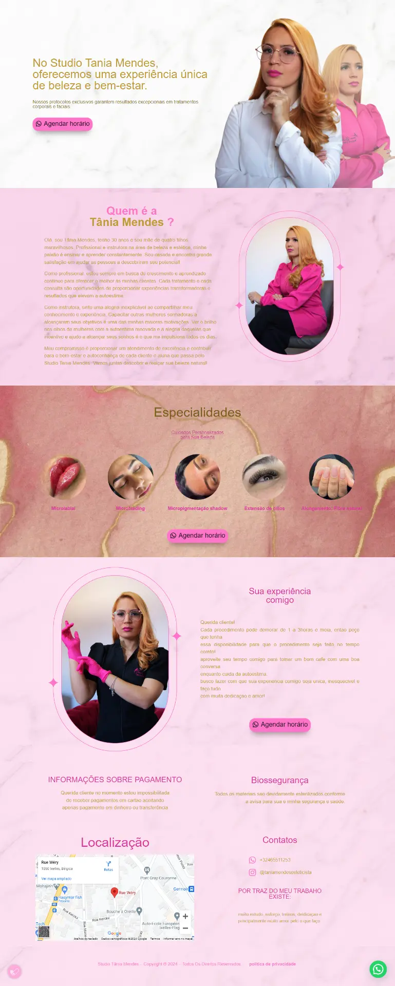 Landing page criada para Studio Tânia Mendes